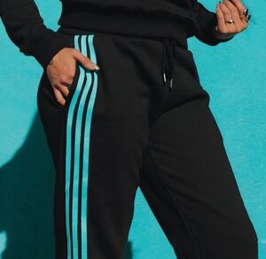 Dixxon Women’s Black Joggers with Tiffany Stripe Detail Size XL